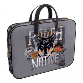 Папка с ручками A4+ на молнии Rough Native, ткань, ErichKrause® 