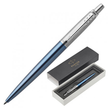 Ручка шариковая Parker Jotter Waterloo Blue CT, синий стержень