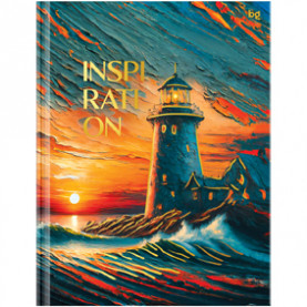 Бизнес-блокнот А5, 80л., "Маяк. Пейзаж", мат. ламинация, тиснение фольгой, тв.обл., BG 