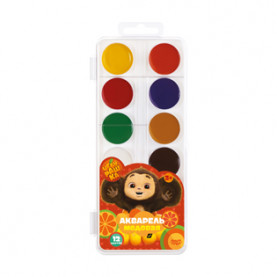 Акварель Чебурашка, 12цв., медовая, Мульти-пульти