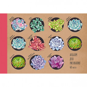 Альбом для рисования 40л А4 Коллекция цветов, склейка, Listoff