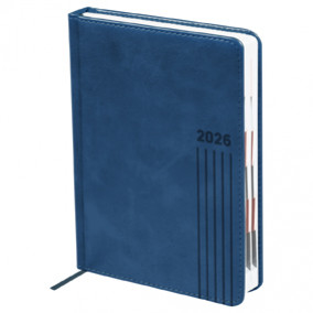 Ежедневник 2026г, А5, "Vesper Index", блок с индексной вырубкой, экокожа, ассорти, BG