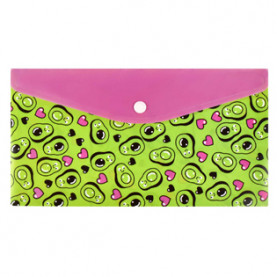 Конверт на кнопке Travel 26*14см, Авокадо паттерн, Феникс