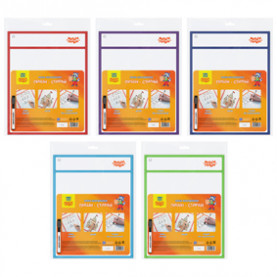 Папка многоразовая "Пиши-стирай" для письма и рисования, с маркером, ассорти, Мульти-Пульти 