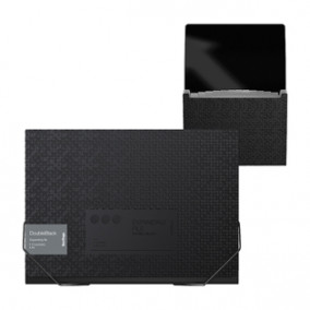 Папка-картотека A4 12 отдел. на резинках DoubleBlack, черная, Berlingo