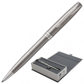 Ручка шариковая Parker Sonnet Core Stainless Steel CT, корп. серебрист, паллад. детали, черн