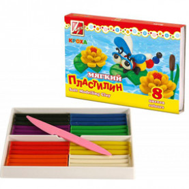 Пластилин Кроха, 8 цв., 120г, стек Луч