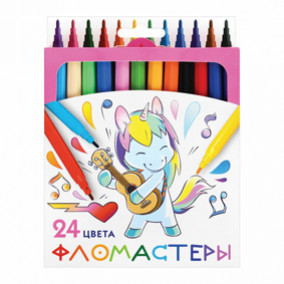 Фломастеры 24цв "Единороги", Пифагор