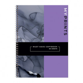 Тетрадь А4 80л кл. "My printst", гребень, тв.обложка, BG