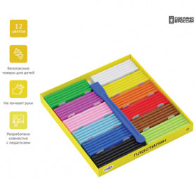 Пластилин Юный художник 12цв.168гр. стек, Гамма