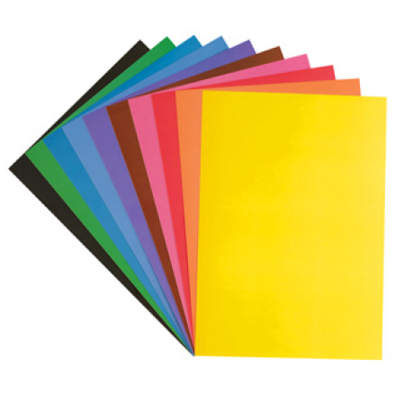 Картон цветной двусторонний А4 10л/10цв, "Чебурашка", в папке, Мульти-Пульти