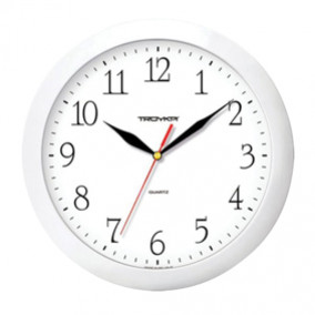 Настенные часы Тройка, 11110113 круг, белые, белая рамка, 29х29х3,5см
