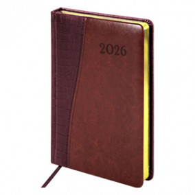 Ежедневник 2026г, А5, "Cayman", 168л, под кожу, ассорти, Brauberg