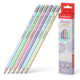 Карандаш ч/г Pastel с ластиком, трехгранный, HB, EK