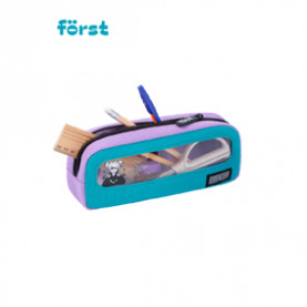 Пенал 1 отд "Cool girl", с прозрачным окошком, 205*80*50, Först 