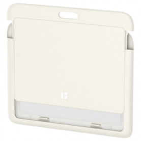 Бейдж горизонтальный "ID 200", 85*55мм, светло-серый, без держателя, крышка-слайдер, Berlingo 