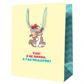 Пакет ламинат вертик. "А где подарок?", 18*23*10см, MESHU 