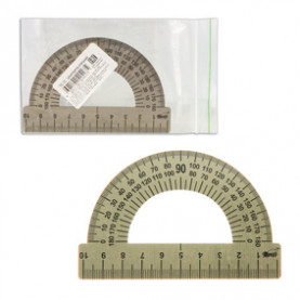 Транспортир 10см 180гр., стальной, Пчелка