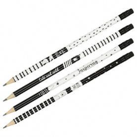Карандаш ч/г "Black&white", HB, MESHU 
