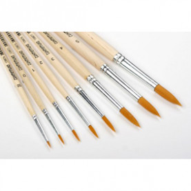 Кисть синтетика круглая № 4 короткая ручка