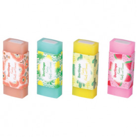 Ластик "Funline. Fruits and Flowers", цвета ассорти, 50*20*11мм, Berlingo 