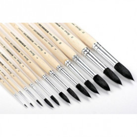 Кисть белка ( имитация) круглая №9 короткая ручка