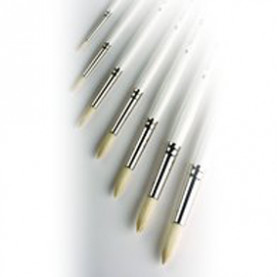 Кисть щетина круглая № 8 длинная ручка Невская палитра