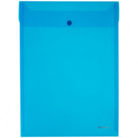 Конверт на кнопке А4 вертик, прозрачн., 180 мкм,  Berlingo