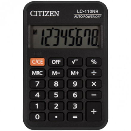 Калькулятор карманный Citizen LC-110NR, 8 разрядов, питание от батарейки, 58*88*11мм
