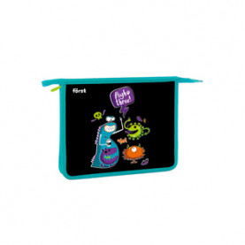 Папка д/тетрадей А5 1 отд. "Monster party", пластик, на молнии, Först 