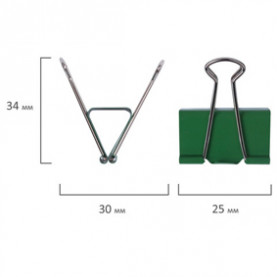 Зажим для бумаг 25мм, цветные