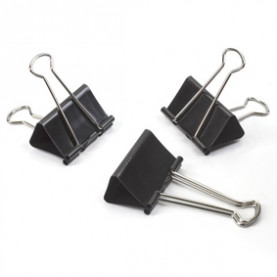 Зажим для бумаг 19мм., черные, 12шт/уп