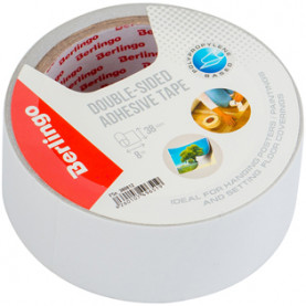 Клейкая лента двусторонняя 38*8м., на тонкой основе, Berlingo