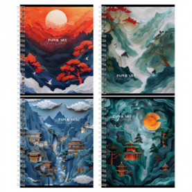 Тетрадь 48л клетка "Paper Art", на гребне, BG 