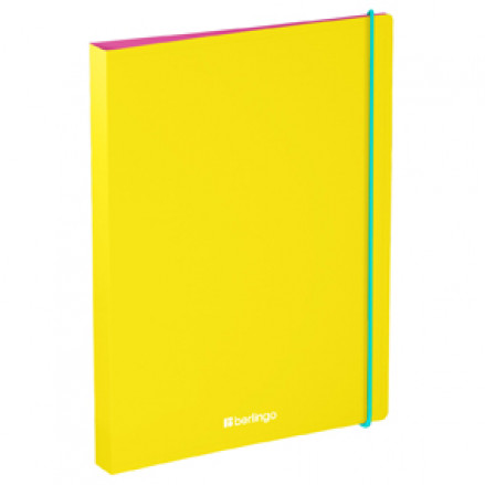 Папка 4 кольца А4 24мм, "Raze", D-кольца, карман, софт-тач, резинка, Berlingo