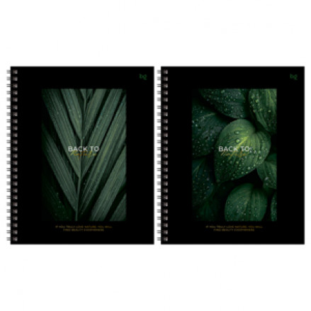 Тетрадь 96л А5 клетка, "Back to nature", гребень, тв.обложка, BG