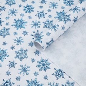 Бумага упаков. крафт "Снежинки", 70х50см