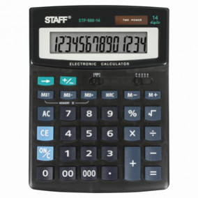 Калькулятор STAFF STF-888-14- (200х150мм), 14 разрядов, двойное питание