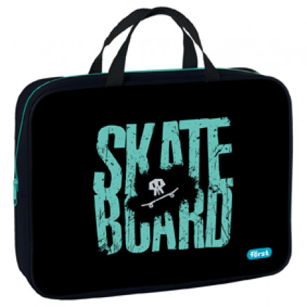 Папка с ручками A4 на молнии "Skateboard", 350*265*80мм, текстиль, Först