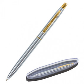 Ручка шариковая 0,5мм, "Brioso" корпус серебристый с золотом, Brauberg
