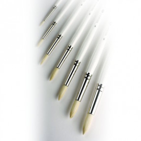 Кисть щетина круглая № 10 длинная ручка Невская палитра