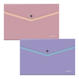 Конверт на кнопке А4 Soft Manga, доп.карман, ассорти, ЕК