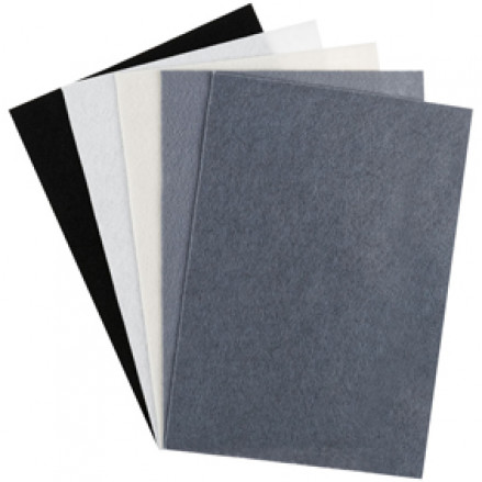 Цветной фетр, А4, 5л/5цв, 2мм, оттенки СЕРОГО, Спейс