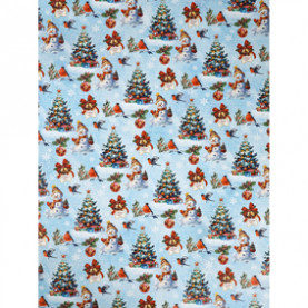 Бумага упаков. глянц. "Снеговичок" 100х70см