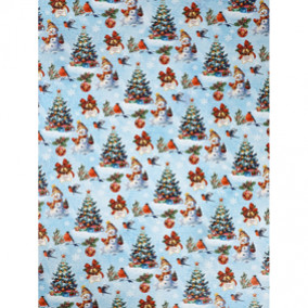 Бумага упаков. глянц. "Снеговичок" 100х70см