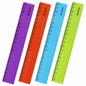 Линейка 20 см. прозрачная, Fruity, ассорти, Брауберг