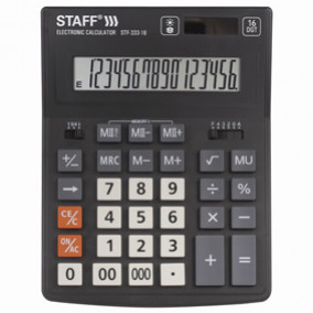 Калькулятор STAFF PLUS STF-333 (200x154мм), 16 разрядов, двойное питание