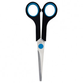 Ножницы 16 см, OfficeSpace, черные с синими вставками