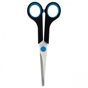 Ножницы 16 см, OfficeSpace, черные с синими вставками
