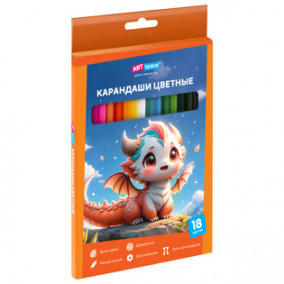 Карандаши 18цв. "Дракоша" шестигран., ArtSpace
